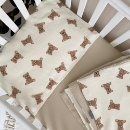 Set lenjerie de schimb pentru patut bebe 3 piese Teddy bej (3)